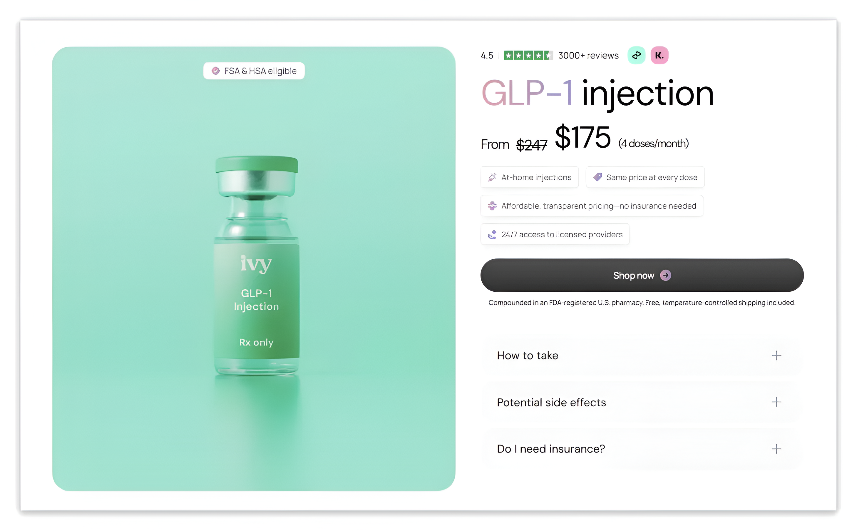 ivy glp 1 product detail page